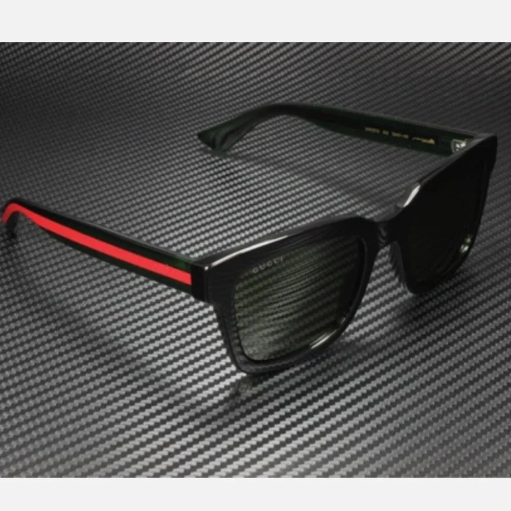 Men's New GUCCI Red Stripe Sunglasses With Case